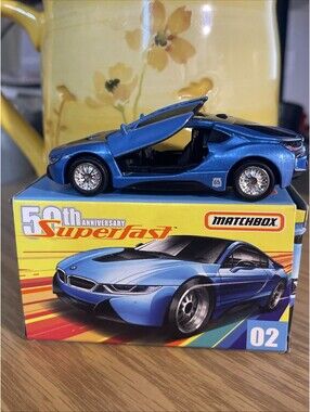 Matchbox 50th Anniversary Super Fast #02 '16 BMW i8 in Blue